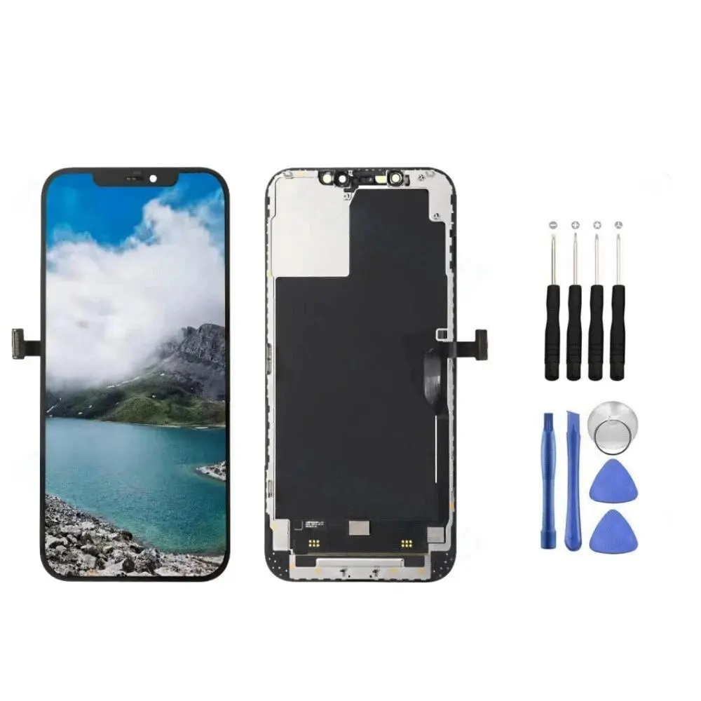 LCD Touch Screen Digitizer Assembly Replacement with Metal Touch Sensor for iPhone 12-12 Mini-12 Pro-12 Pro Max, Handheld Smartphone Accessories, Cellphone, Iphone 12Mini, Lcd Panel
