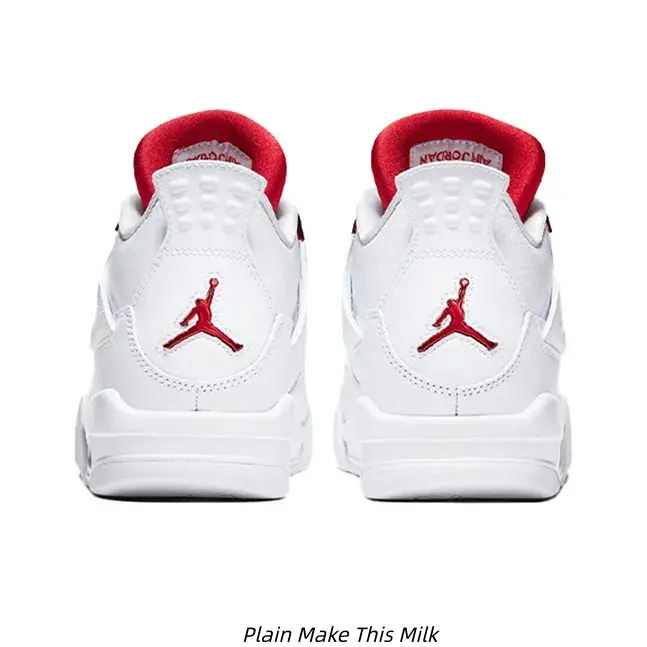 Vintage White Red Basketball Shoes Smooth Leather Upper Wear-resistant Rubber Outsole Casual Sneakers For Workout, Walking And Daily Outfit Matching