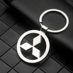 Mitsubishi Car Keychain, Polished Metal Key Ring, Durable Alloy Logo Key Holder, Universal Automotive Accessory for All Models