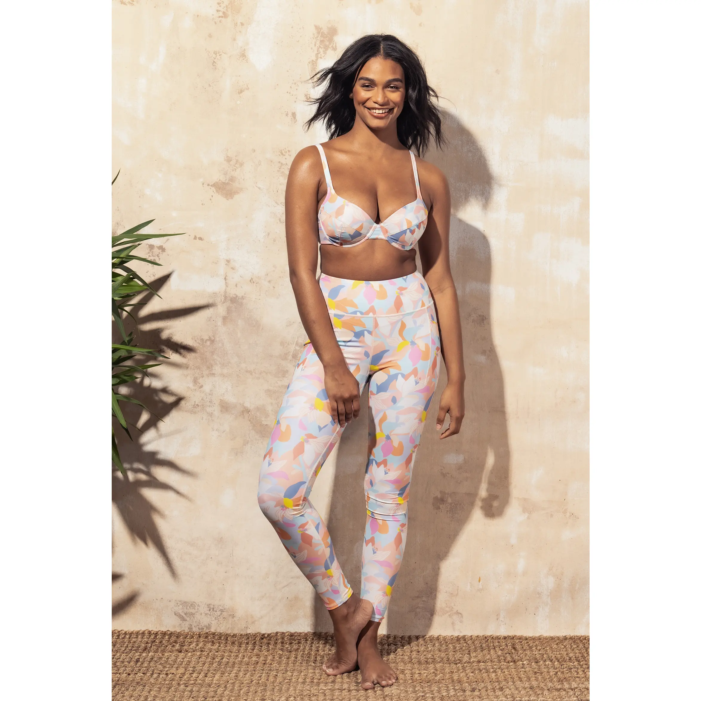 Lily - Side Pocket Swim Legging - Bleached Honeysuckle