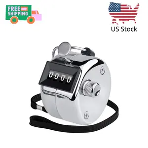 Metal Handheld Tally Counter, 4-Digit Number Clicker Counter, Hand Mechanical Pitch Counters