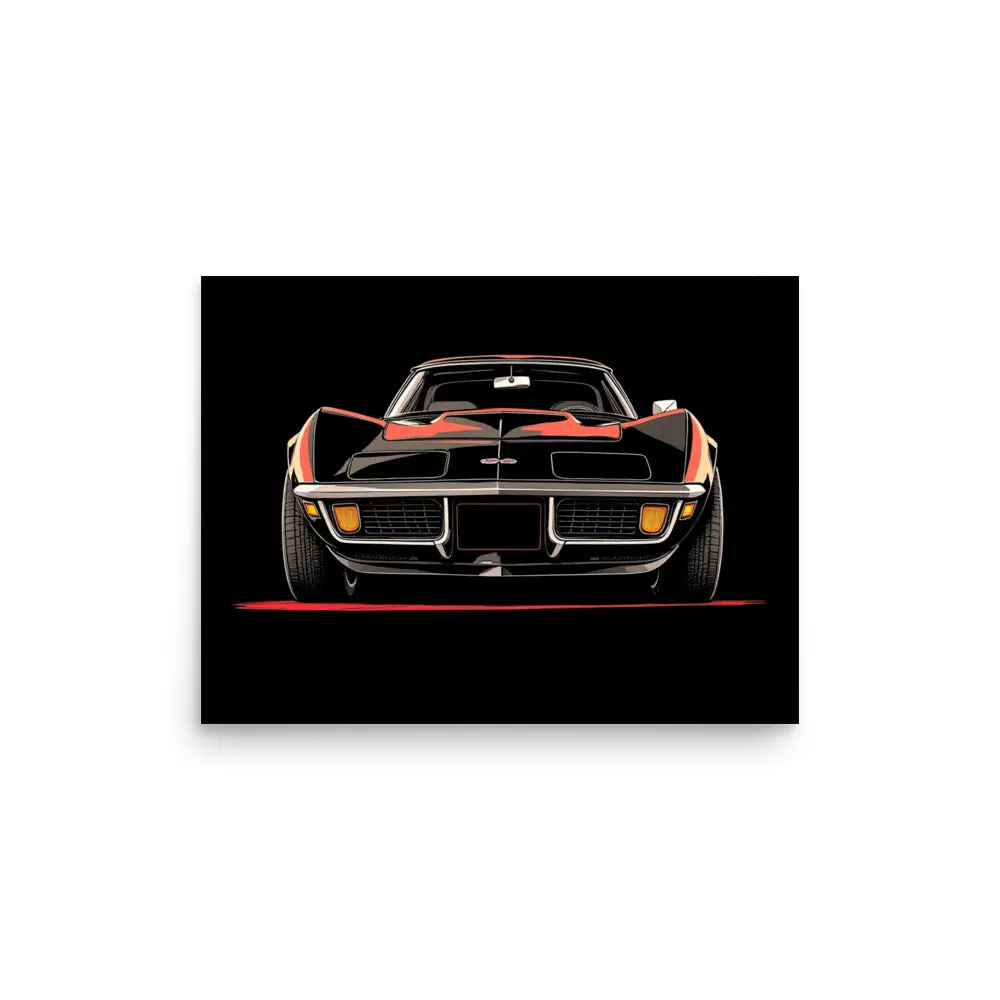 1972 Corvette C3 Wall Art Poster for Vette Drivers Man Cave Office Garage