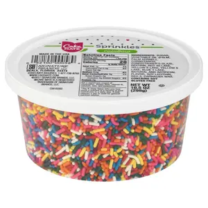 Rainbow Sprinkles with resealable lid - Delicious Dessert Sprinkles for Ice Cream, Cookies, Baked Goods, Donuts 10.5 oz Tub (Rainbow Jimmies)
