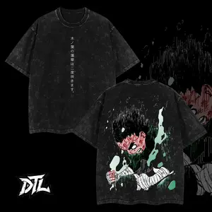 Rock Lee - Naruto Anime Double Printed Vintage Unisex Oversize Anime Manga Washed Cotton T-shirt, graphic tee,anime merch fan, outfits men,men gift