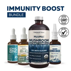 Triquetra Health Immunity Boost Bundle - Nasomin Nasal Cleanse, Ionic Zinc, D3 + K2, MycoMax Mushroom Complex & Liquid Formulations for Back to School Healthcare Natural