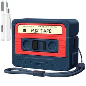 AirPods Pro 3 Case Retro Cassette Tape Design Silicone Protective Cover for 3rd Gen 2025 Men Women Cute Cartoon Nostalgic Fashion