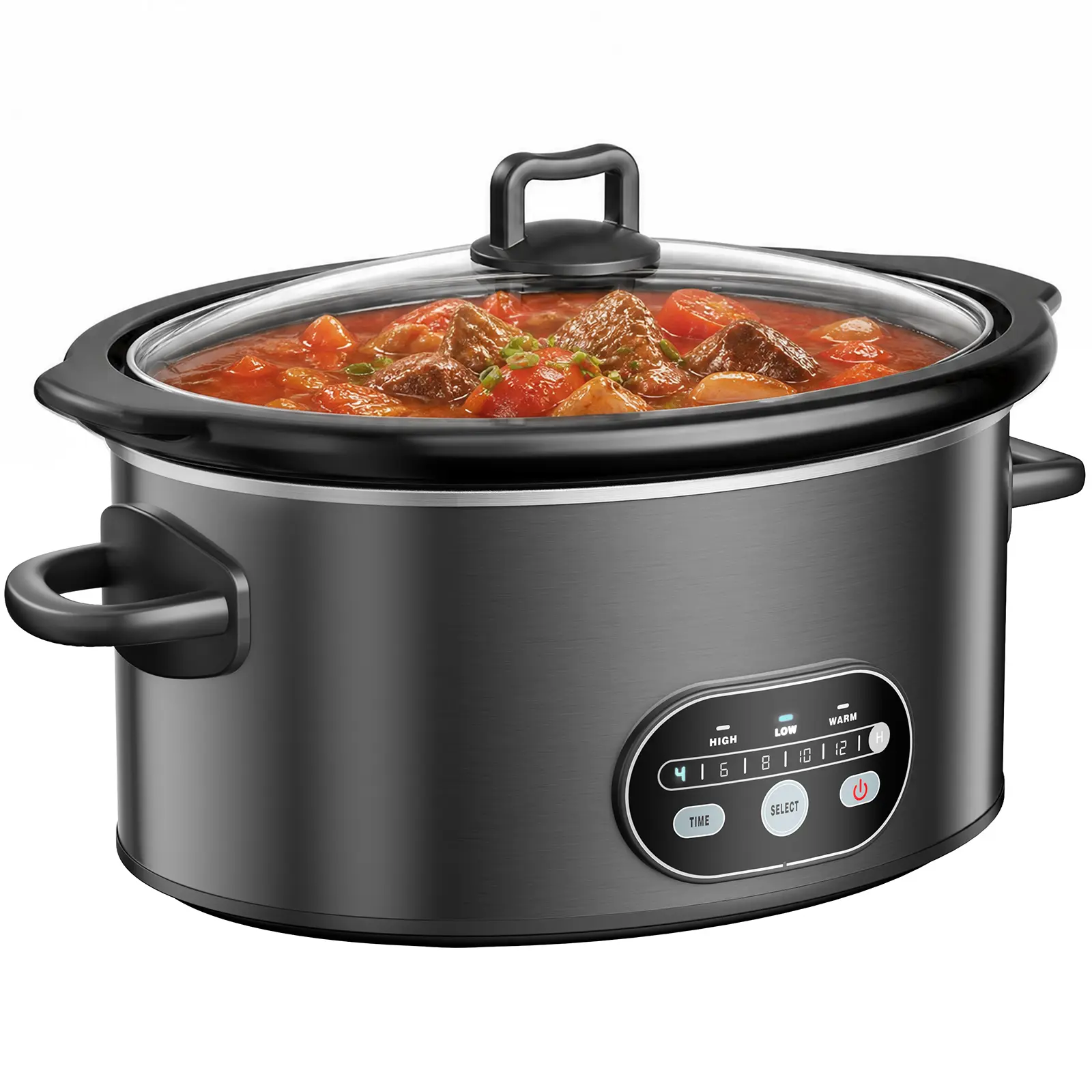 Sweetcrispy Outlet Slow Cooker - 3 Cooking Settings, Full-Grip Handles, Removable Dishwasher-Safe Stoneware Crock, Glass Lid, Removable Stoneware Crock, Gatherings, With Lid