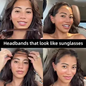 1pc/2pcs Acrylic U-Shaped Glasses Band, High Elastic Waterproof Oil-Resistant Hairband, Non-Damaging, Daily Wear, Wedding Accessory