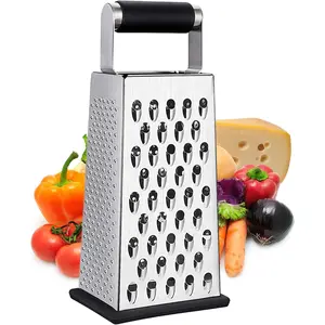 Cheese Grater, Box Grater for Cheese Stainless steel Vegetable Slicer Food Shredder 4-sided Convenience for kitchen
