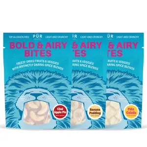 Bold & Airy Bites Freeze-Dried Snack Fruit Variety Pack – 3 Flavors: Piña Colada, Banana Pudding & Chai Apple Pie – Allergen-Free, No Preservatives, No Sugar Added, Bold Flavor, 3-Pack I Ideal for Snacking, Lunches, Afterschool, Post Workout