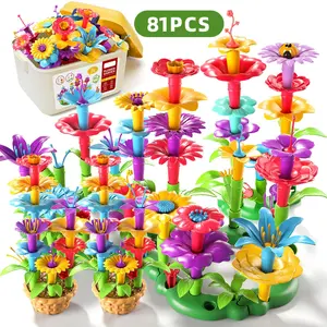 Flower-shaped creative Building Block Toy kids Set Flower Fragment Stacking Decorative Home Decor Ornaments DIY Educational Intellectual STEM Toys Christmas Birthday Graduation Gifts