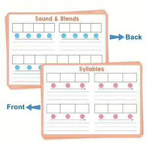 10-Piece Phonics Learning Board Set for Young Learners, Double-Sided Dry Erase Grammar Tools for K-1, Teacher Approved Classroom and Homeschool Kit, Writing Board