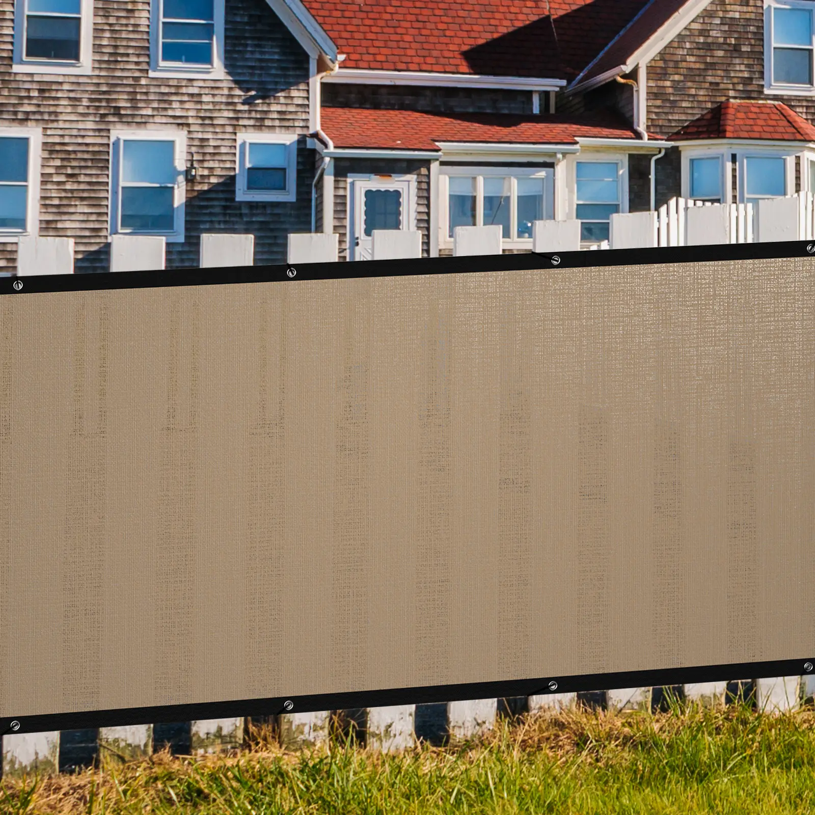 Fence Privacy Screen, 4' x 50' Windscreen Fencing Shade Cover with Grommets for Wall Outdoor Garden Patio Yard Pool Deck Balcony, Beige