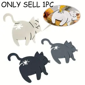 6Pcs Cute Cat Food Bag Clips, Airtight Sealing Clamps for Chip Bags, Kitchen Pantry Storage Clips for Snacks, Reusable & Durable, Kitchen Utensils Gadgets