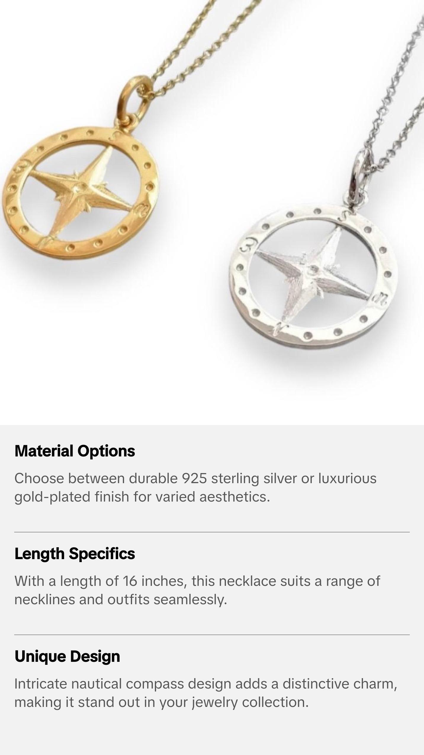 Nautical Compass Necklace - A Perfect Accessory for Any Occasion