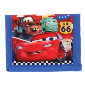 CTM Kid's Disney Cars Lightning McQueen and Friend Hook & Closure Bi Fold Wallet