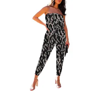 Women Tube Top Romper Strapless Bandeau Cold Shoulder Jumpsuit OutfitsGift