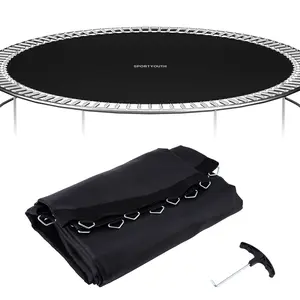 Trampoline Replacement Mat, SPORTYOUTH Jumping Mat with 72 V-Ring, Fits 14ft Round Trampoline Frame, 6.5"-7" Springs, Water-Resistant, UV Resistant, Perfect Bounce (Excluding Frame and Spring)