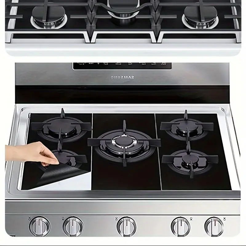 Gas Stove Mat, Heated Stove Mats, 3 Counts/set Heated Resistant Gas Top Liner, Oil-proof Gas Stove Lining, Burner Liners, Safe Stove Burner Covers, Non-toxic Kitchen Supplies