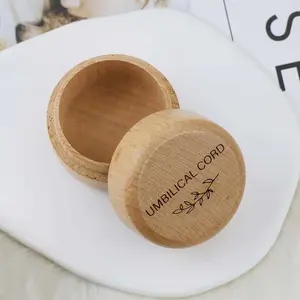 Baby Hair Umbilical Cord Keepsake, Wooden Memory Storage Container, Perfect for Newborns and Baptism, Unique Baby Gift Idea