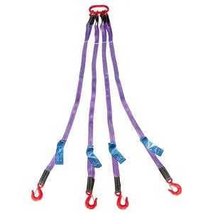 G80 Alloy Steel 5ft 3t Chain Sling 6610lbs Polyester Strap Lifting Sling with Grab Hook and Adjuster for Safe Towing