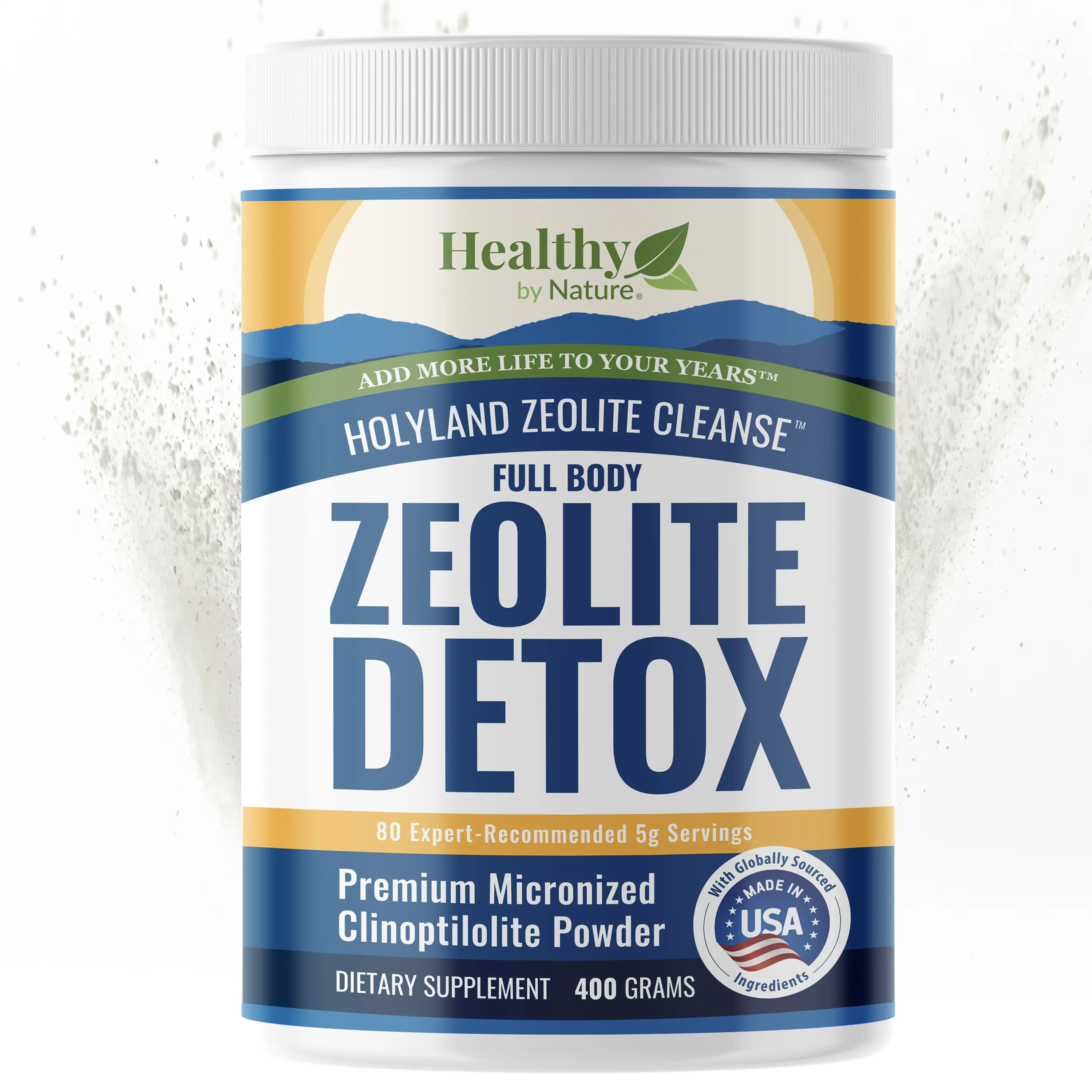 Healthy by Nature HolyLand Zeolite Cleanse - Zeolite Detox Powder 400 Gram - Full Body, Liver, and Colon Detox Antioxidant Rich Supplement