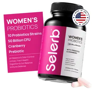 Selerb Probiotics for Women – 50 Billion CFU with Cranberry & Prebiotics – Vaginal, Digestive & Urinary Health Support – 60 Capsules