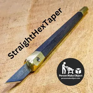 Marking Craft Hobby Knife Brass and Ebony Tapered Hexagon