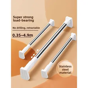 Stainl Steel Clothesline Fixed Balcony No Punching Required Exble Drng Rod Clothes Support Rod Balcony Storage Orga...