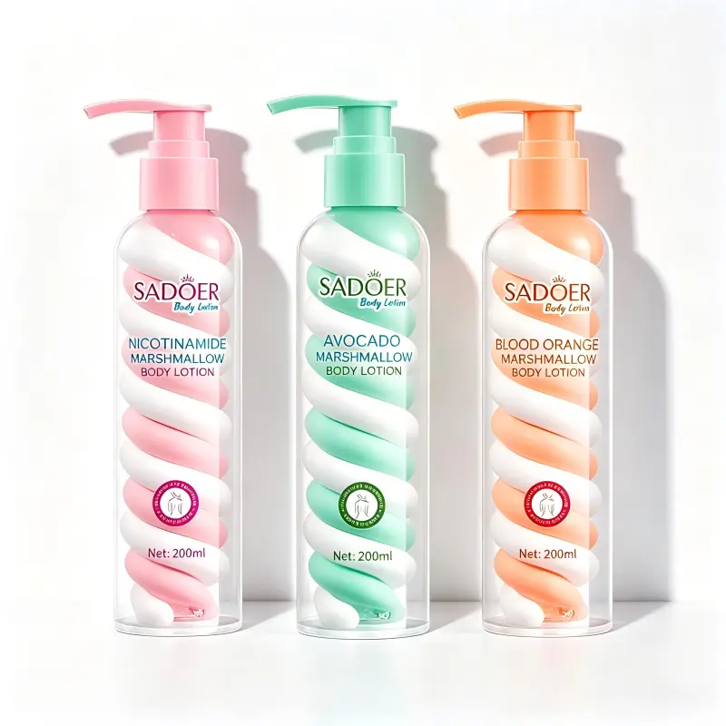 Marshmallow Swirl Hydrating Body Lotion, Nourishing Body Moisturizer for Dry Skin SA Lotion Bundle Exfoliating Gentle