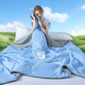 Ultra Soft Cool Summer Blanket, Air Conditioning Blanket, Thin Bed Cover, Cooling Blanket for Home, Hotel, Apartment, 5 Colors Available