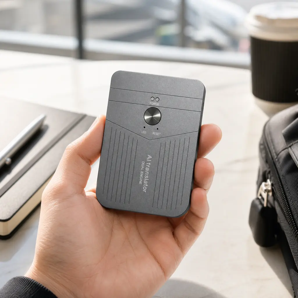 A18 Compact Portable Rechargeable AI Translator Device, App-Based Voice & Photo Translation, Bluetooth 5.4 Pocket Translator with Downloadable Language Packs for Business Travelers, Restaurants, Hotels, with Manufacturer Warranty, Manufacturer Warrenty