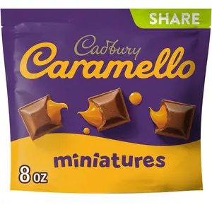 Cadbury Caramello Miniatures Milk Chocolate Caramel Candy, Share Pack Snack - 8 Ounce
