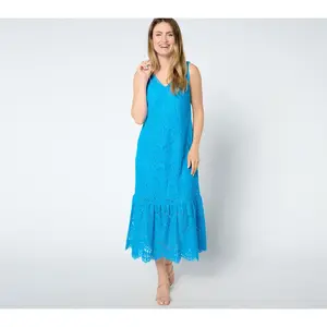 Attitudes by Renee Petite Illusion Waist Lace Maxi Dress