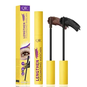 QIC Brown Black Waterproof Volume Mascara (10ml) - Smudge-Proof, Long Lasting, Beachproof, Lengthening, Sweatproof, Oil Resistant, Curling, Thickening Eyelash Makeup for Women's Daily & Party Beauty Essentials (Single Pack), Beachproof Mascara