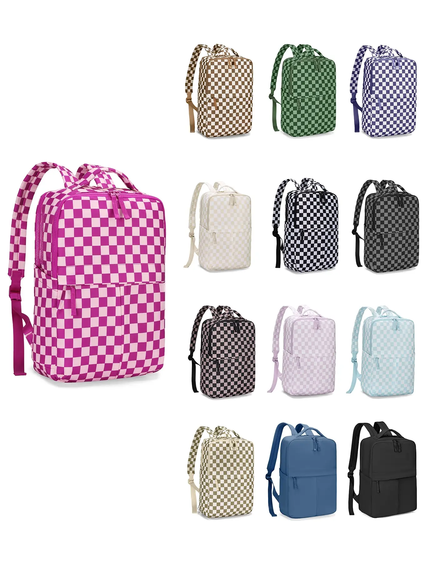 Versatile, Durable Design for Everyday Use, Perfect for School & Travel, Lightweight Comfortable Carry Bag, Plaid Pattern Backpack, Lightweight Daily Backpack