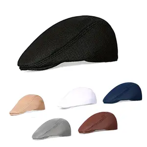 6pcs Mesh Cap Unisex Breathable Summer Baseball Cap British Style Hat for Men and Women