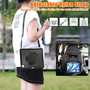 Shoulder strap -Tablet Case, Tablet Cover For iPad Pro 12.9in(2018-2022)/ Air 6th 13" 2024/iPad Air 7th 13" 2025 M3 with pen slot simple and multifunctional design with bracelier bracket four angles comprehensive protection