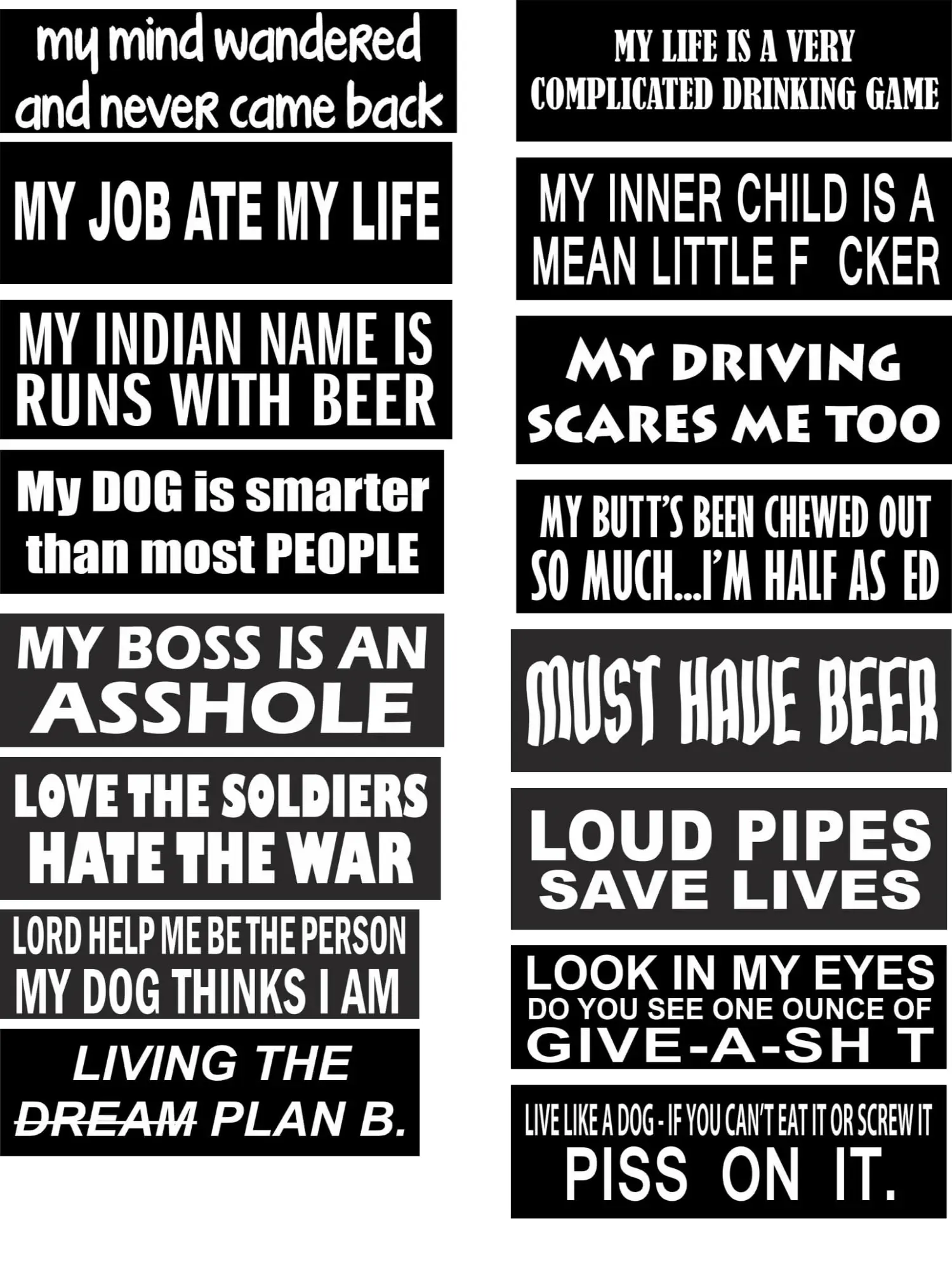 Funny Motorcycle Helmet Stickers Hard Hat Decals Vinyl Weatherproof Small