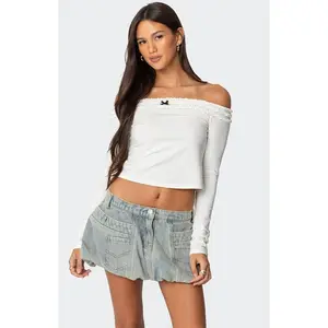 Edikted Women's Gia Ruffled Off Shoulder Top