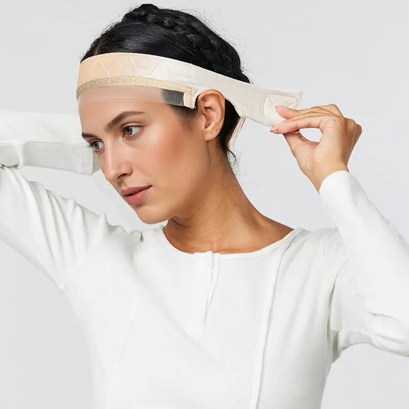 Breathable Frontal Wig Band Adjustable Elastic Wig Strap Non-Irritating with Anti-Slip Silicone Strip Natural Hair Edge Styling Elastic Headbands Wig Grip Headband
