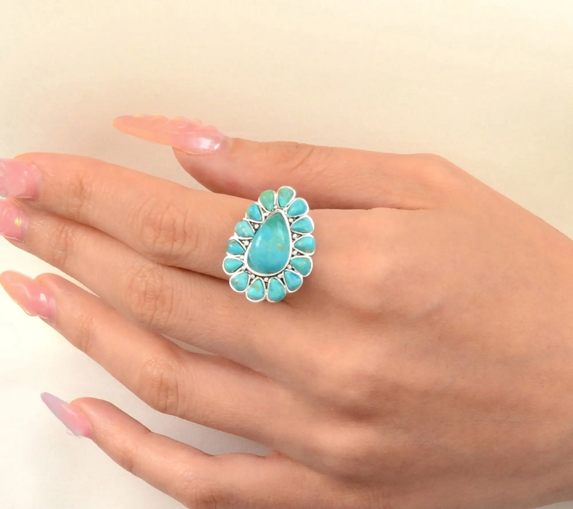 Barse Artisan Crafted Durango Turquoise Cocktail Ring