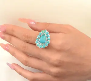Barse Artisan Crafted Durango Turquoise Cocktail Ring