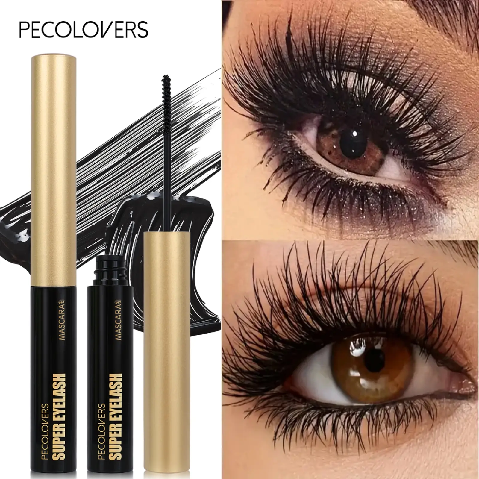 1PC 4D Black Waterproof Mascara - Smooth, Non-clumping, Makes Eyelashes Thicker and Curlier, Easy To Remove, Perfect Christmas Gift, Waterproof Curling Mascara