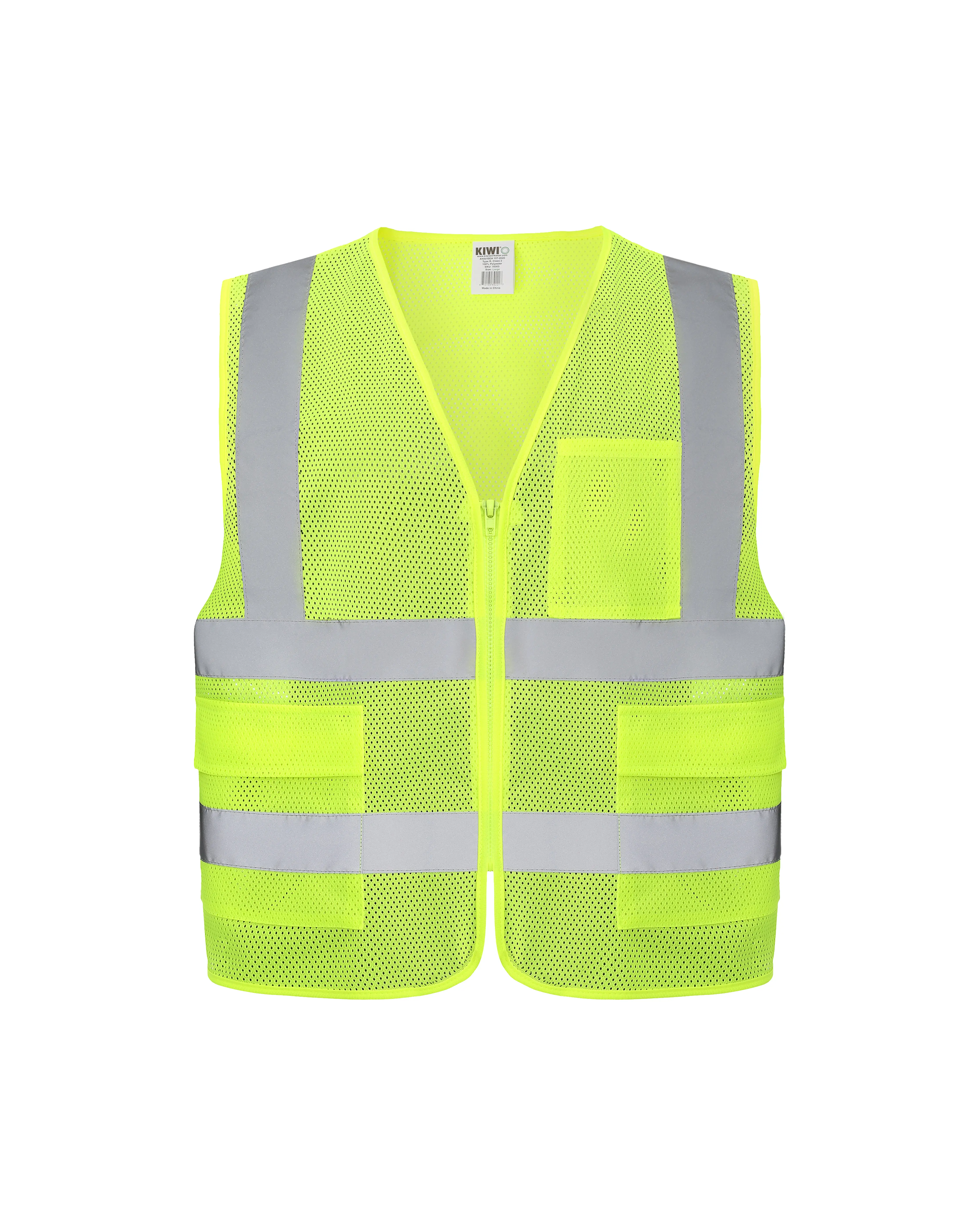 Kiwi High Visibility ANSI/ISEA 107-2020, Type R, Class 2 Dual Band Neon Safety Vest [70300]