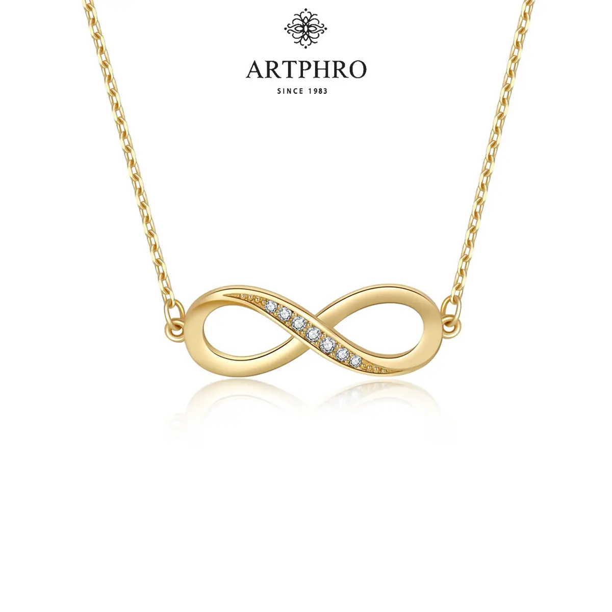 ARTPHRO Infinity Pendant Necklace for Women, Minimalist Titanium Steel Chain with Cubic Zirconia, Hypoallergenic Casual Jewelry, Thoughtful Gifts, Minimalist Chain, Affordable Fashion, Daily, Accessory Pouch, Female, Chain Jewelry Necklaces