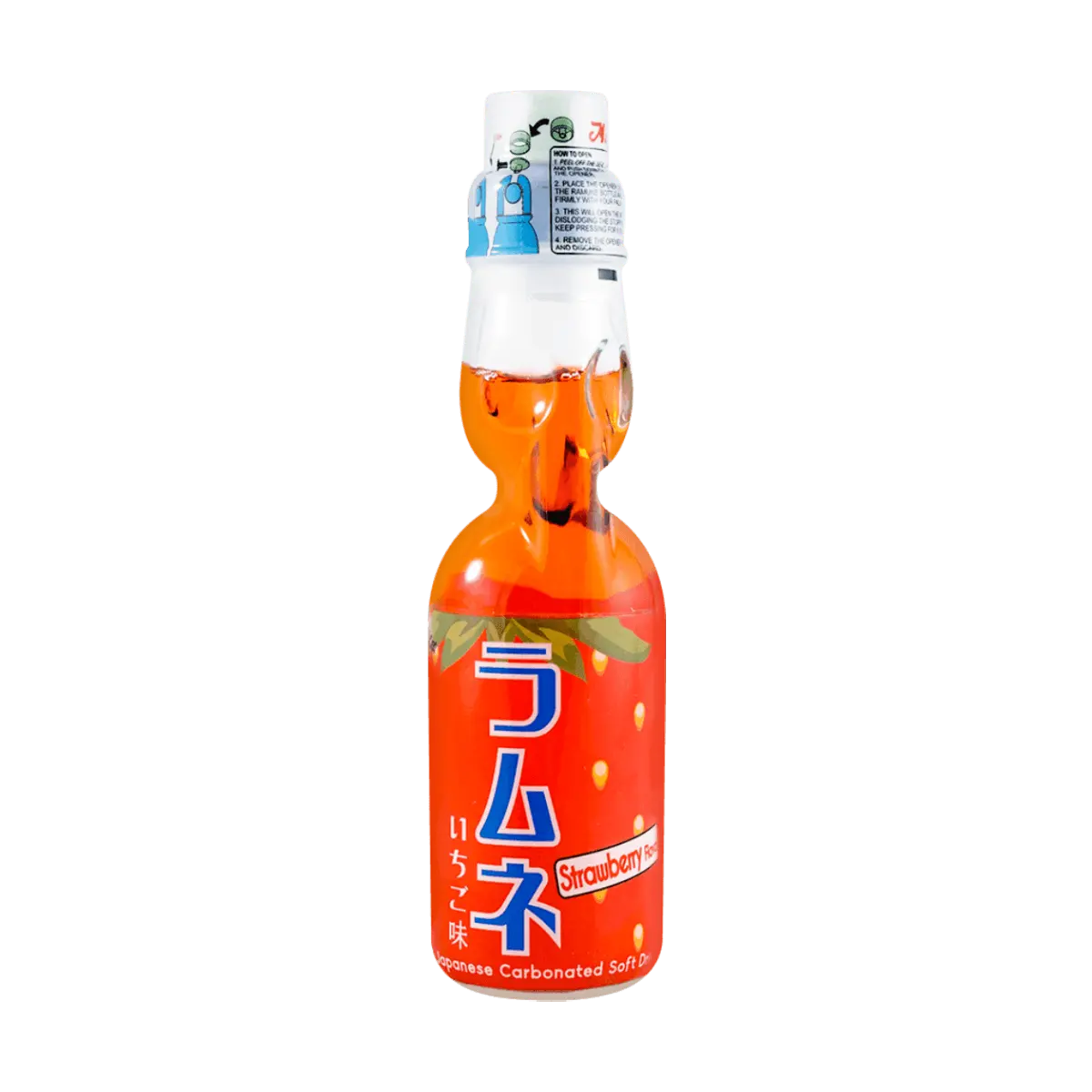 MIYAKO Japanese Strawberry Ramune Soda - Refreshing 200ml Bottle