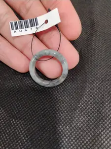 Natural Grade A Jadeite Jade Ring | Authentic Burmese Jade Band | Dove Grey | Size US 8.5