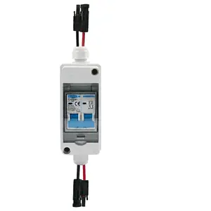 Solar photovoltaic PV Combiner Box with 63A or 32A DC MCB IP65 HT 2ways 600/1000V 1 input 1 out DC with matching wires Waterproof Box