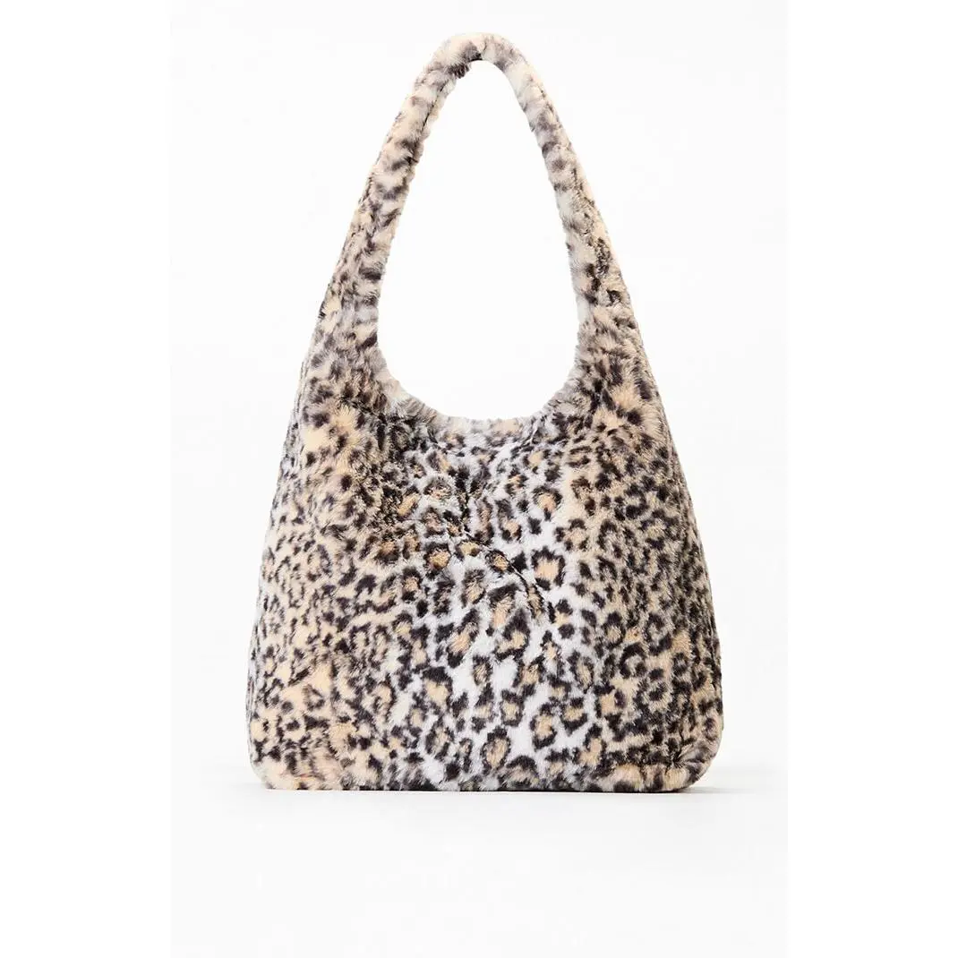 John Galt Women's Leopard Faux Fur Shoulder Bag John Galt Women's Leopard Faux Fur Shoulder Bag